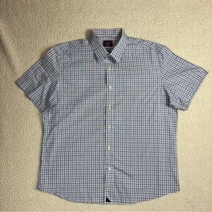 UNTUCKit Wrinkle Free Men’s Blue/White/Navy Plaid X-Large S/S Button Down Shirt
